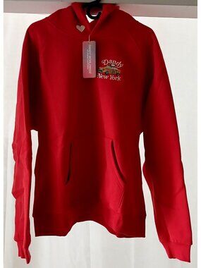 DANDY WORLDWIDE "New York" Oversized Luxury Hoodie RED NWT  Large